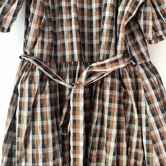 Baum und Pferdgarten Adalaine Checked Wrap Dress in Tabacco Gingham midi - Picture 14 of 16